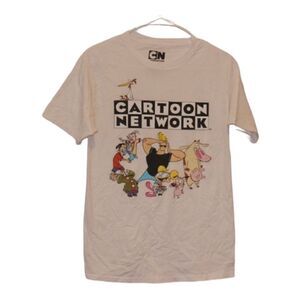 Cartoon Network White Cotton Crew Neck Logo Print T-Shirt Women's Size Small